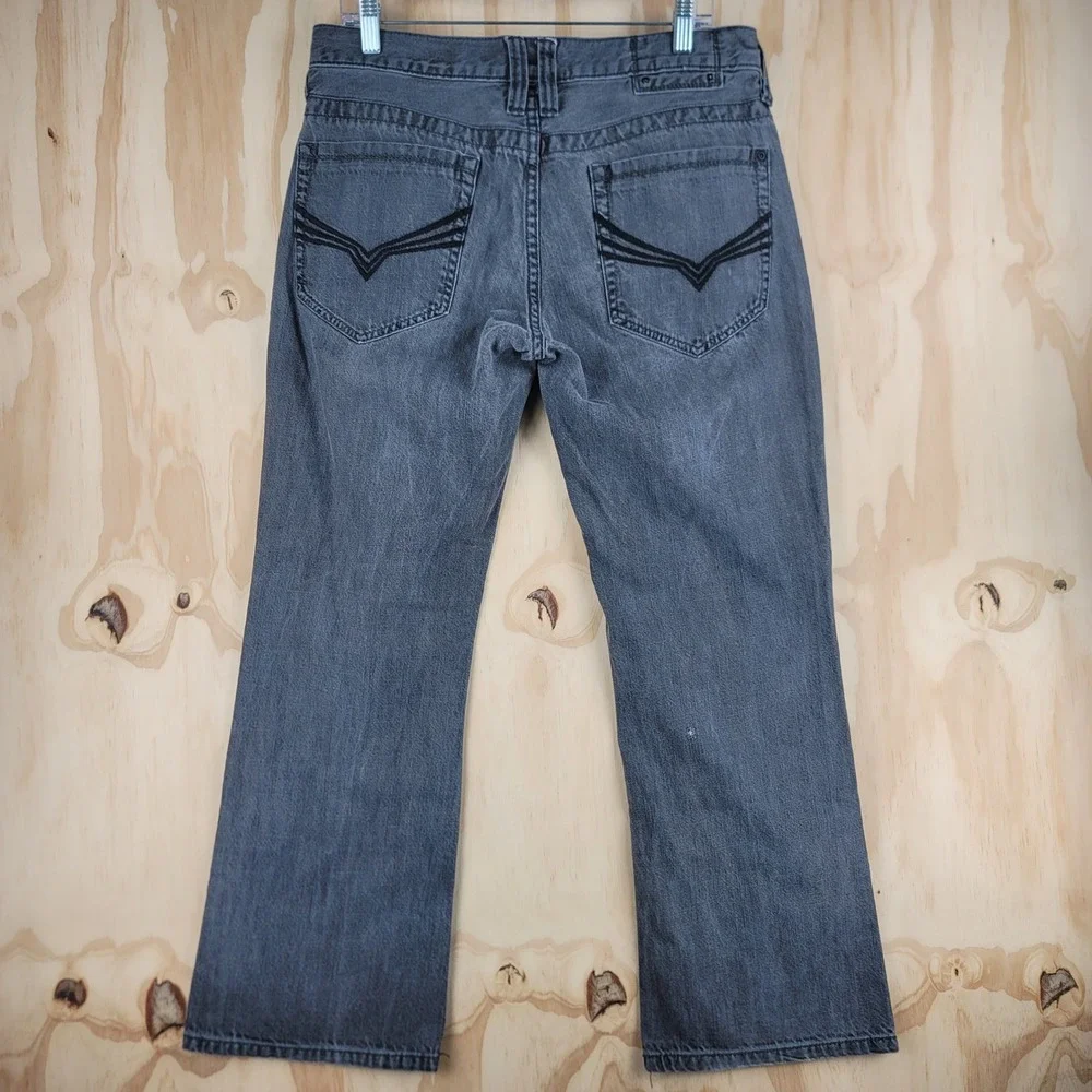 G BY GUESS Joey Low Bootcut Jeans Mens 34x28.5 Gray Denim Pants